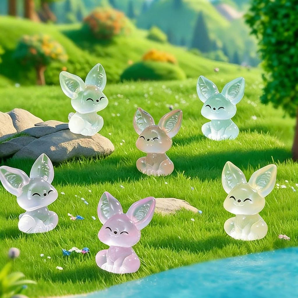 Non-Toxic Glow In The Dark Fox Ornaments 10/20Pcs Luminous Fennec Fox For Fairy Garden Night Light Decor