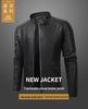 2025 Men's Color Block PU Leather Motorcycle Jacket - British Casual Style