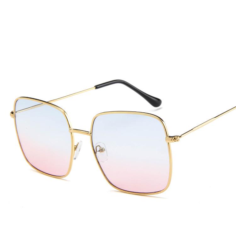 Vintage Oversized Square Sunglasses Women Fashion Metal Alloy Frame Retro Shades Female Sun Glasses Oculos Feminino