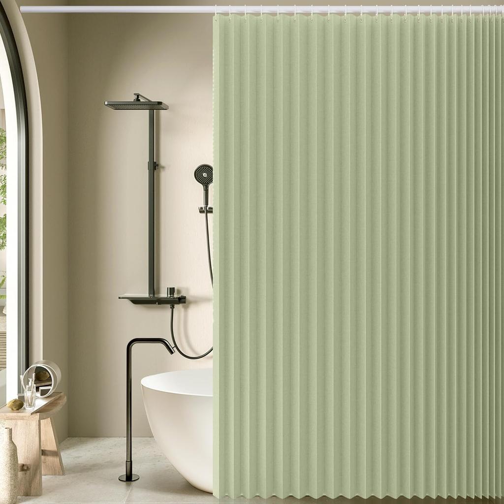 Magnetisch Vouwbaar Douchegordijn Waterdicht & Ruimtebesparend Ontwerp Met Haken Dikke Stof In 6 Kleuren Voor Moderne Badkamer Decor