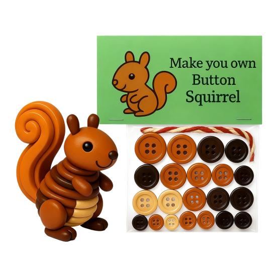 1 Set Button Highland Cow Craft Kit DIY Handmade Button Rabbit Owl Turtle Raccoon Squirrel Figurine Home Office Desktop Decoration Ornament