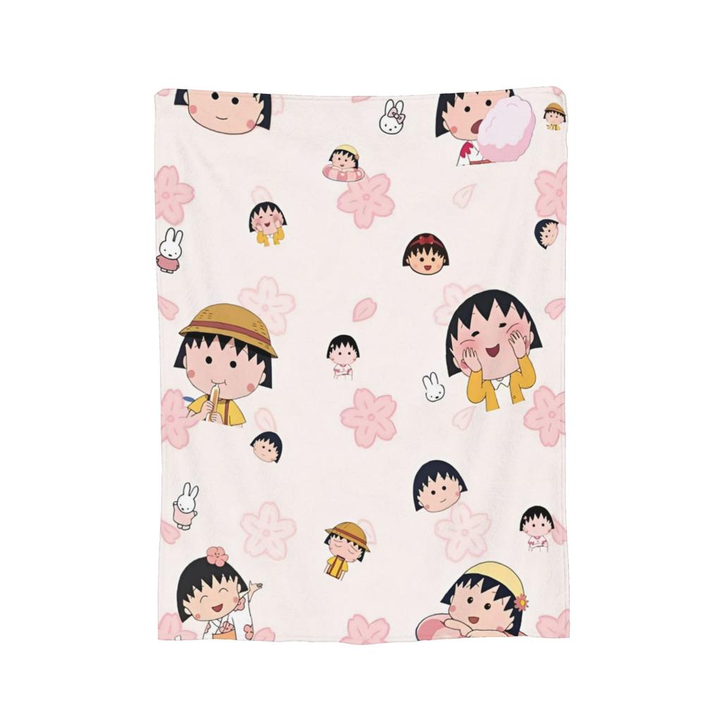 Comfortable chibi maruko chan Japan Anime Blanket Accessories Bedding Decorative Throw Blanket Warm Velvet for Travel