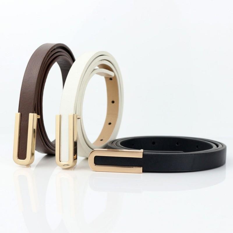 Unique Korean Style Womens Black Pu Belt Retro Simple Fashion Accessory For Use Everyday