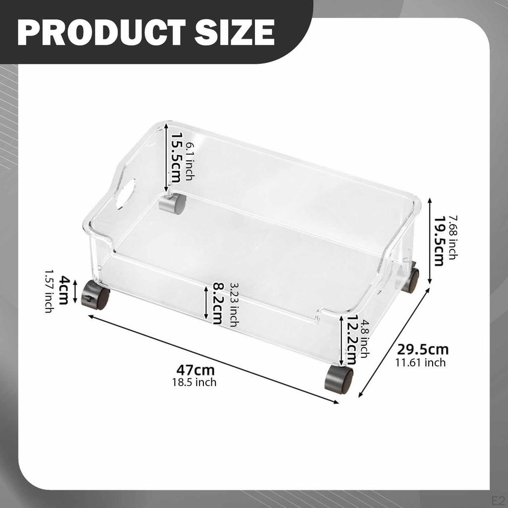 Under Desk Book Storage Bin Organizer Sturdy Rolling File for Crafts Milk