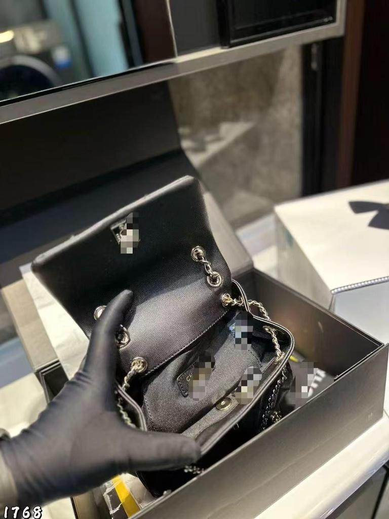 23P DUMA Mała Żabka Pikowany Skórzany Plecak - Mała Torebka na Łańcuszku