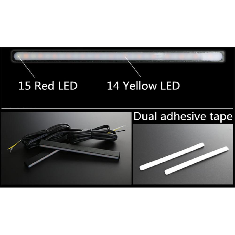 2 Pcs Switchback Flowing 29Led Red+Amber Car Turn Signal Lights Brake Lamps Drl