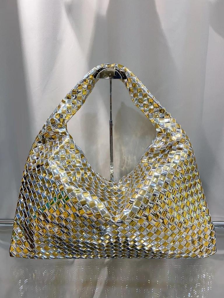 Woven shoulder bag underarm bag spring and summer new bag women's bag handmade high-texture dumpling bag tide