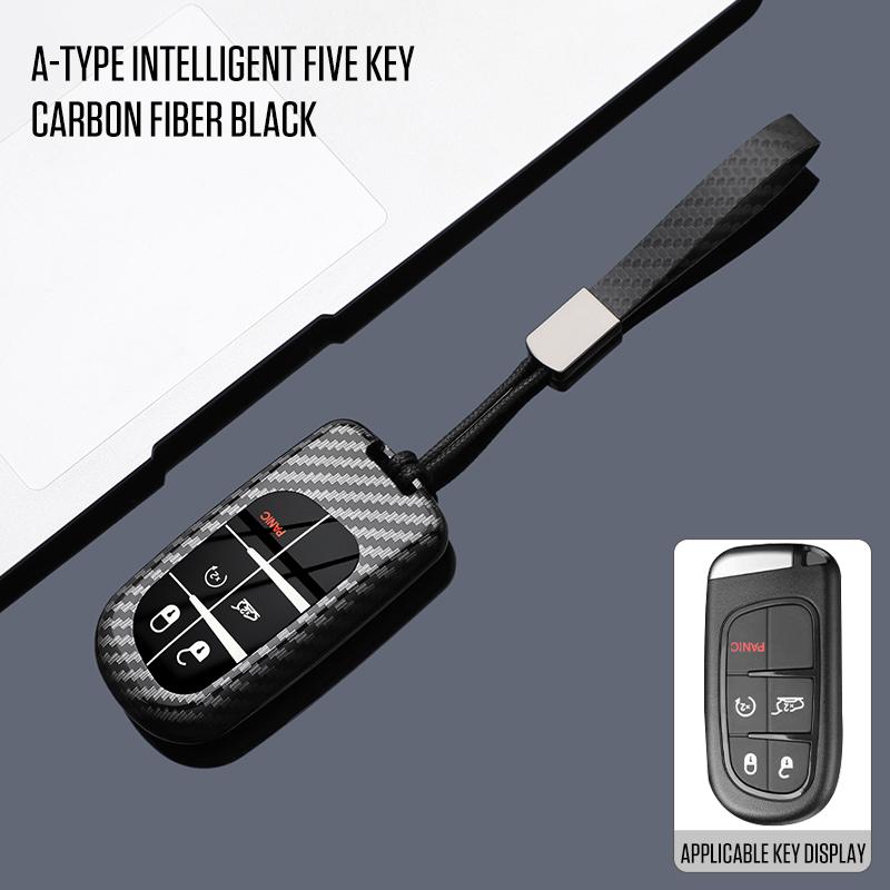 ABS Carbon Autoschlüsselhülle Hülle Fob für Jeep Renegade Compass Grand Cherokee für Chrysler 300C Wrangler Dodge Autozubehör