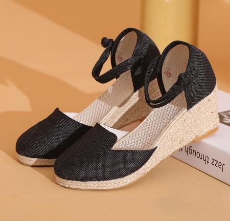 Heeled Sandals Women Wedges Espadrilles Summer Shoes Ladies Comfort Casual Closed Toe Sandal Pumps Heels Party Shoes Footwear