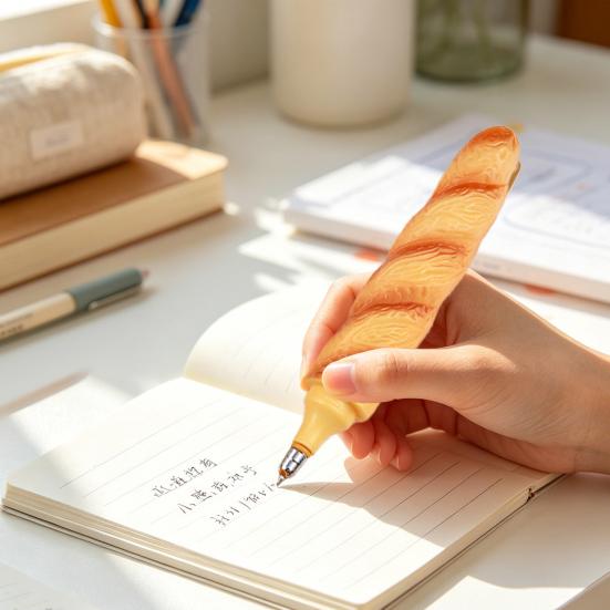 Creative Pizza Croissant Shaped Ballpoint Pen with Magnetic Fridge Sticker Realistic Food Smooth Writing Pen Novelty Stationery Gift for Students Food