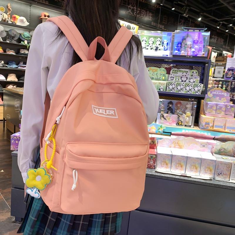 Summer New Korean Street Style Trendy Fresh Student Outdoor Couple Solid Color Backpack