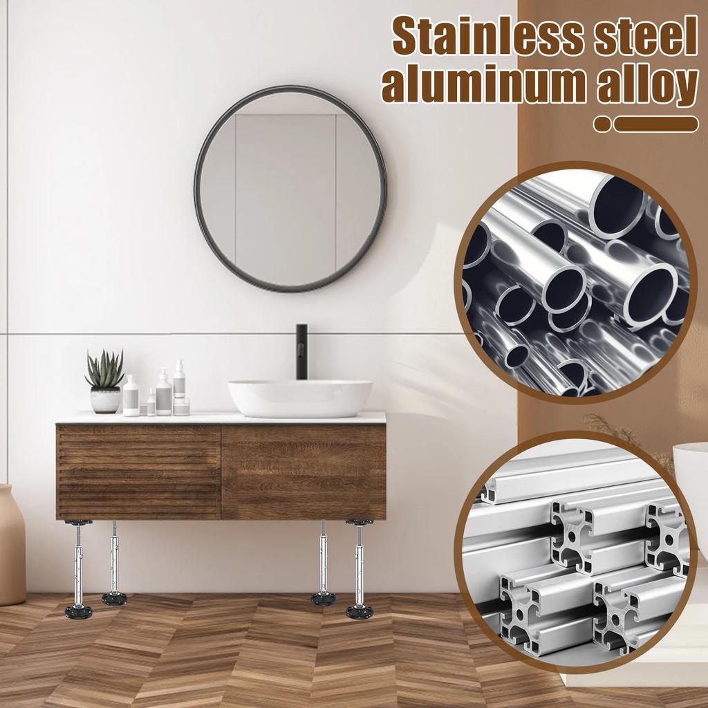 2 st teleskopisk stödstång rostfritt stål skåpstödspole 300 kg viktkapacitet hög hårdhet diskbänkstödshållare