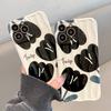 Schwarze Tulpenblume Imd Hülle für Iphone 14 Pro Max 13 11 12 14 Plus Trendy Weiche Silikon Schutzhülle Lieblich Floral Capa