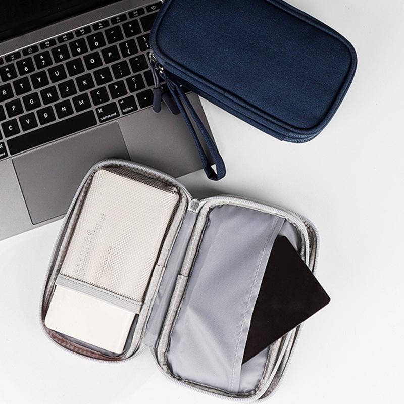 Multi-function Double Layer Storage Packet Suitable for Headphone/ Hard Disk/power Bank/Data Cable and Other Accessories