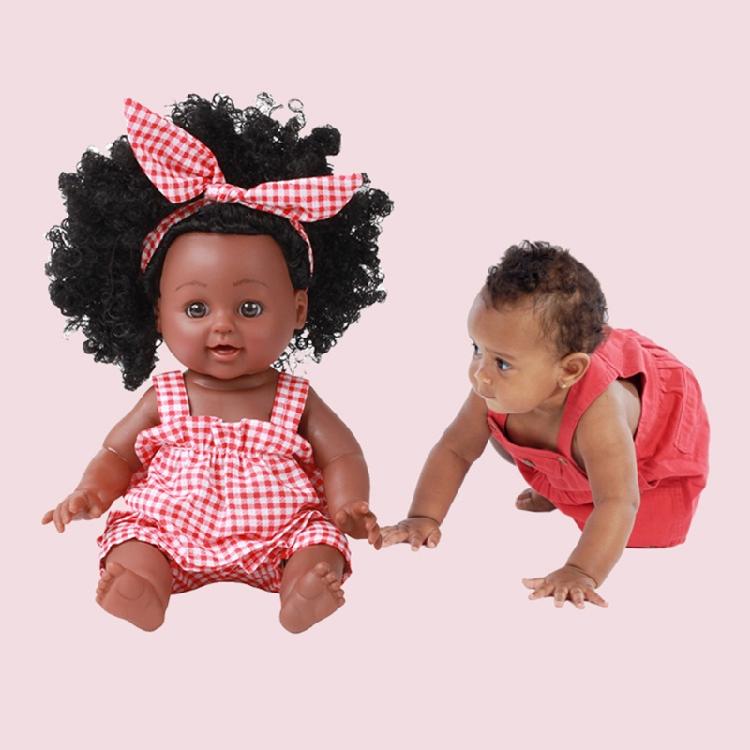 12in African American for Doll for Baby Girls Boys with Black Skin that Looks Re