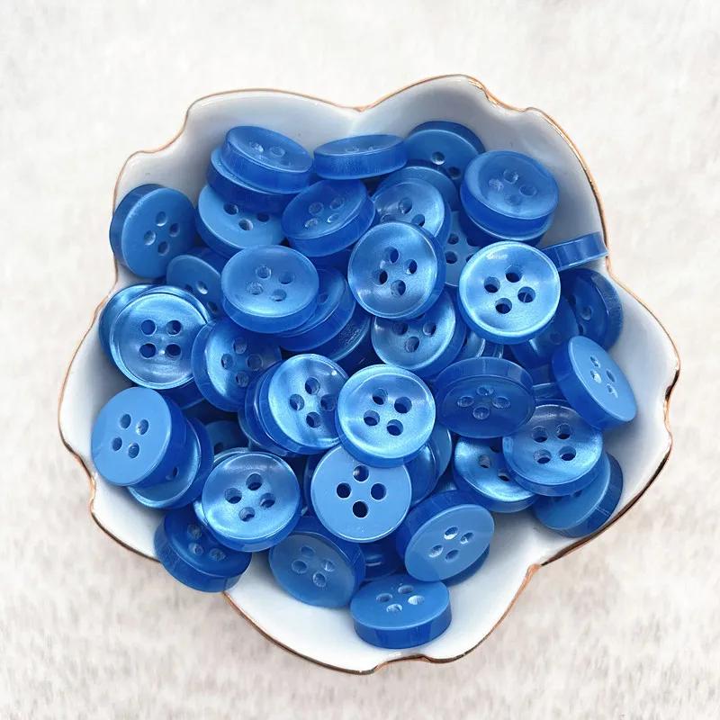 50Pcs 12Mm Color Resin Cat Eye Button Pearllight Bowl Shape Four Eye Button Wedding Decoration Sewing Accessories