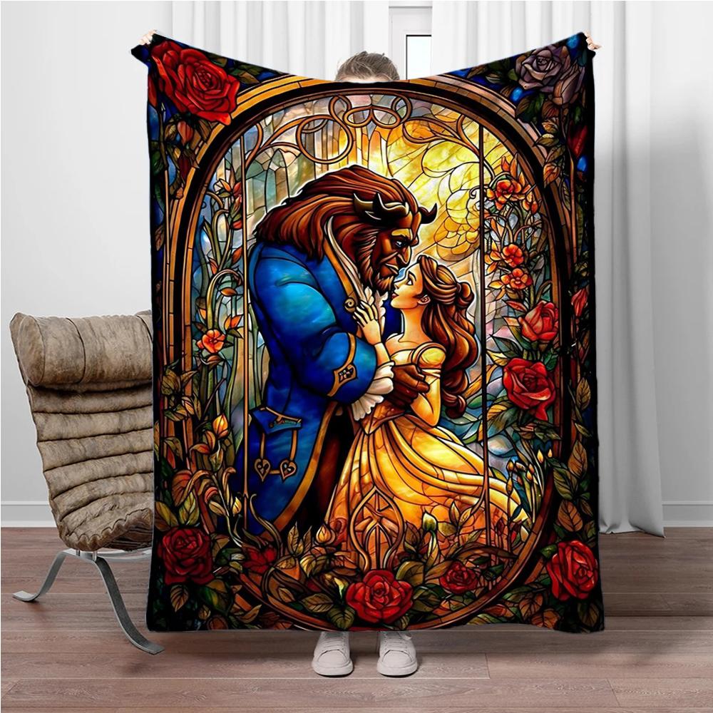 

Beauty and the Beast Soft Flannel Blankets Keep Warm Throw Blanket Comfortable Blanket for Picnic Beds Sofa Home Bedroom Gifts 75x90cm