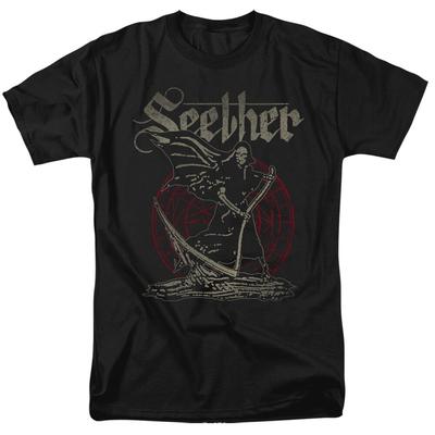 Seether Reaper Μπλουζάκι με Στάμπα Εγκεκριμένο Rock N Roll Μουσικό Συγκρότημα Κοντομάνικο Μαύρο