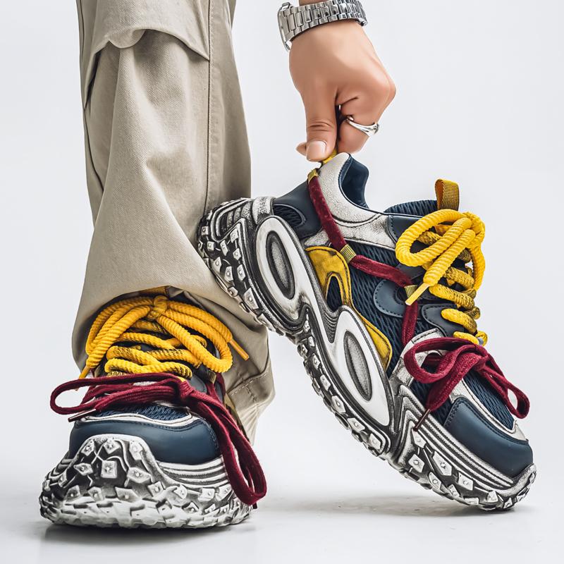 Men's Trend Clunky Sneaker Outdoor Non Slip Breathable Casual Running Sport Shoes Comfortable Work Shoes