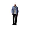 Casual Solid Color Button Down Long Sleeve Shirt Men Shirts Blue 40EM125-419