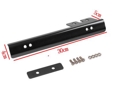 JDM Black Universal Front Bumper License Plate Relocator Bracket Holder Bar
