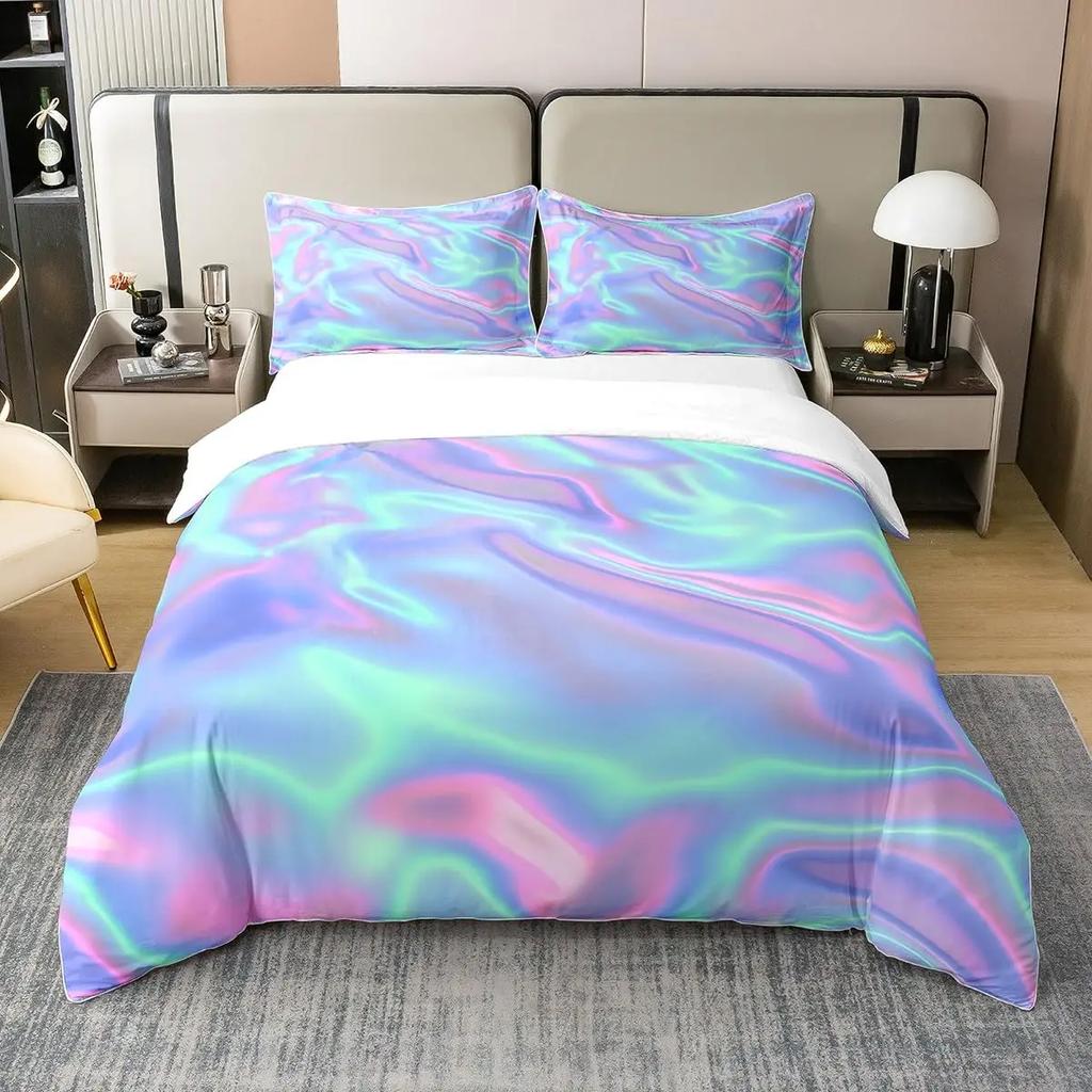 Colorful Gradient Lightweight 3D Printed Bedding Set Cozy Duvet Cover King Queen Twin Size Birthday Gift Kid Adult Bedroom Decor