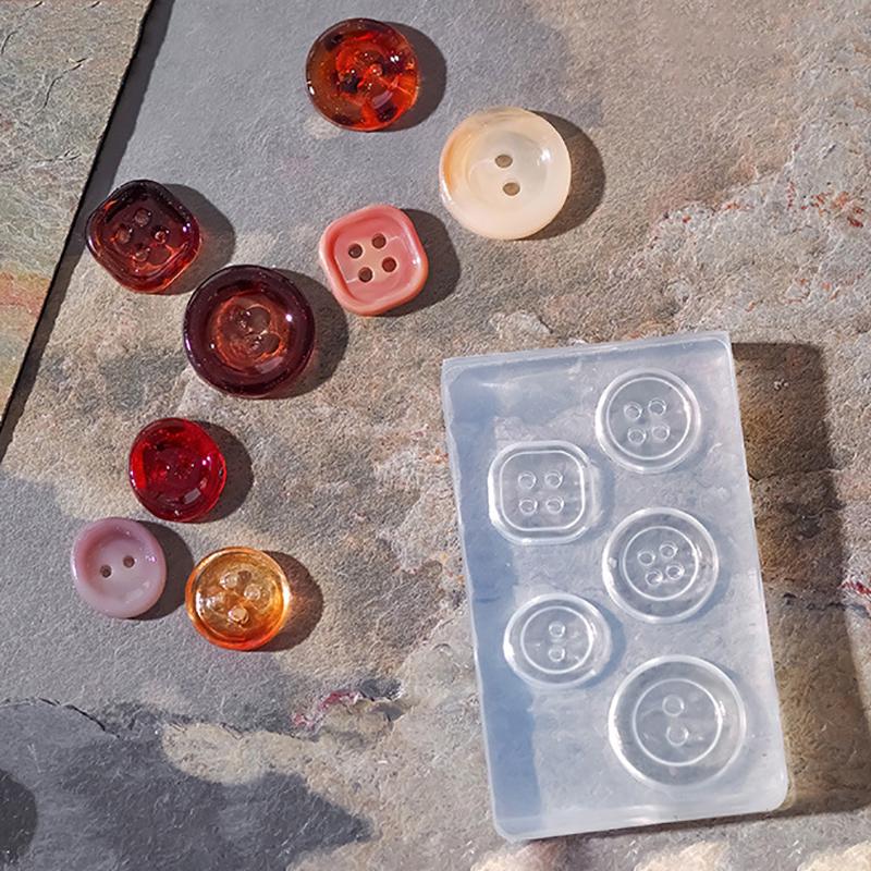 Cute Button Shape Silicone Molds For Nail Charms Carving Mould For Nail Art Decoration 3D Silicone Manicure Accessories Diy