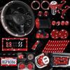 Diamond-studded Car Interior Accessory Set: Handbrake, Gear Cover, License Plate, Steering Wheel, Shoulder Cover, Hook