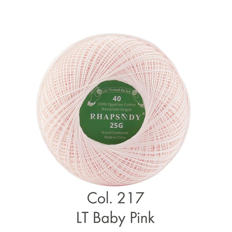 Rhapsody Premium Cotton Crochet Thread Size 40 for Tatting Needlepoint Knitting Bobbin Lace Quilting Sewing Mercerized