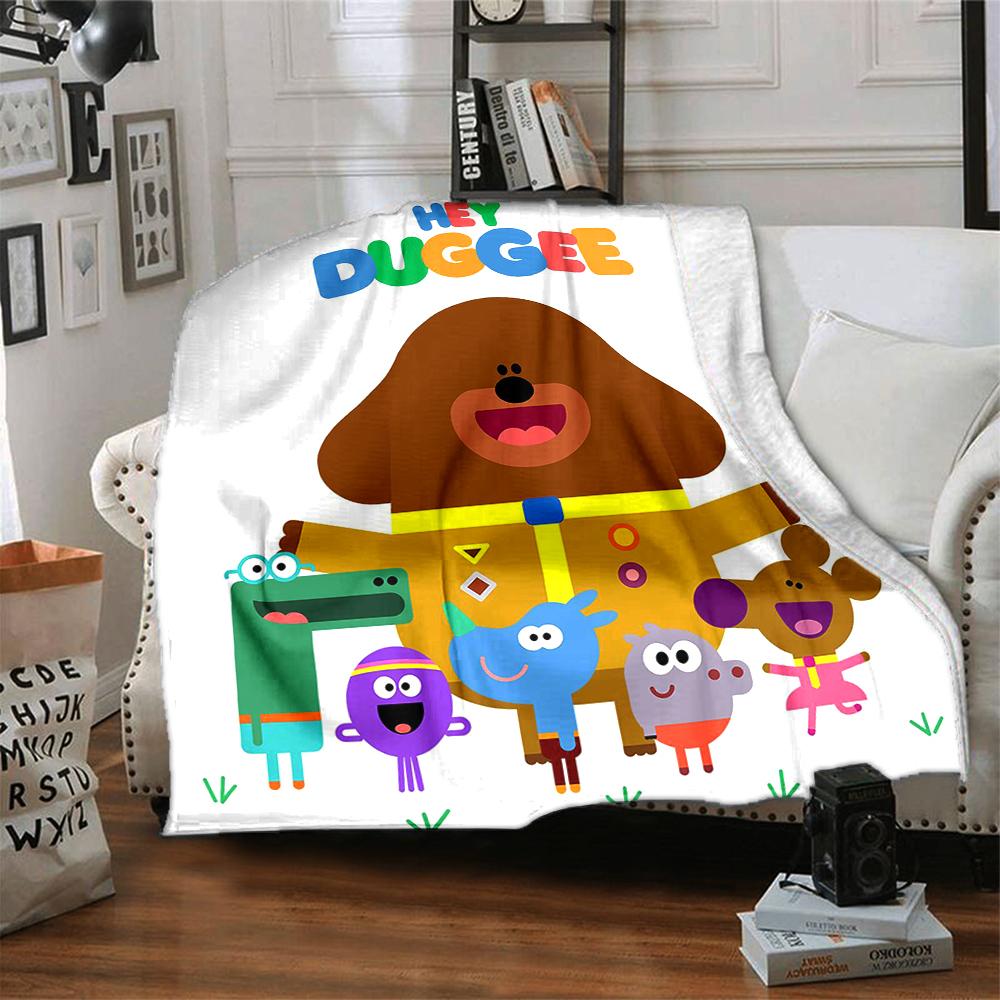 Hey Duggee Theme Printed Blanket - Perfect for Couch, Bed, Travel & Outdoor Use | Machine Washable, Cozy & Durable.