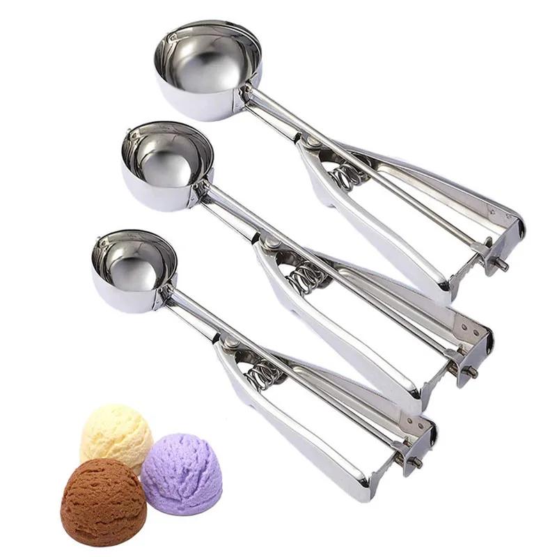 Ice Cream Scoop Stainless Steel Cookie Dough Scooper for Fruit Melon Baller Digging Ball Kitchen Confectionery Tool Accessories