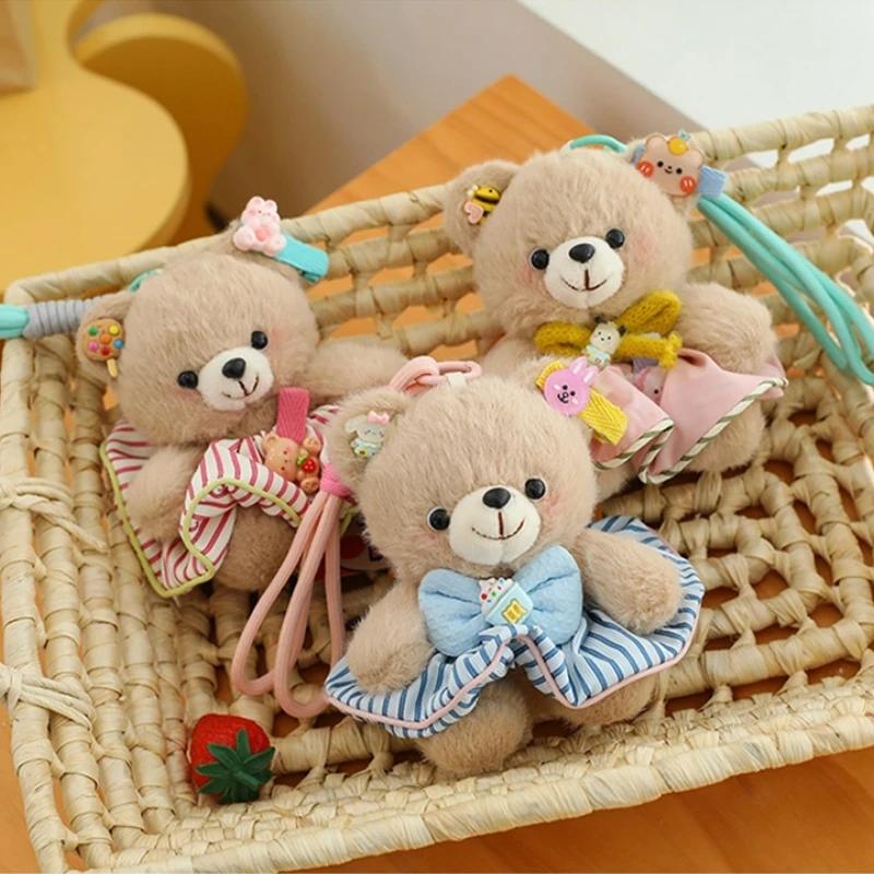 13Cm Sweet Cute Plush Bear Trinkets Rabbit Key Ring Fashion Jewelry Keychain Bag Pendant Birthday Gift Bag Decor