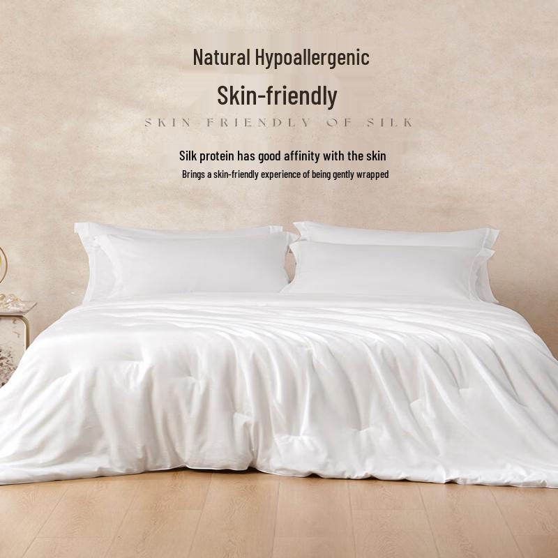 Mengjie New Mulberry Jacquard 100% Silk 2-in-1 All-Season Quilt