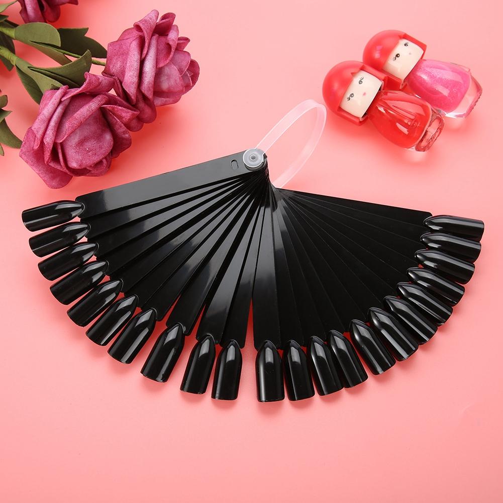 32pcs False Nail Tip Stick Palette Manicure Polish Gel Display Practice Tools Black