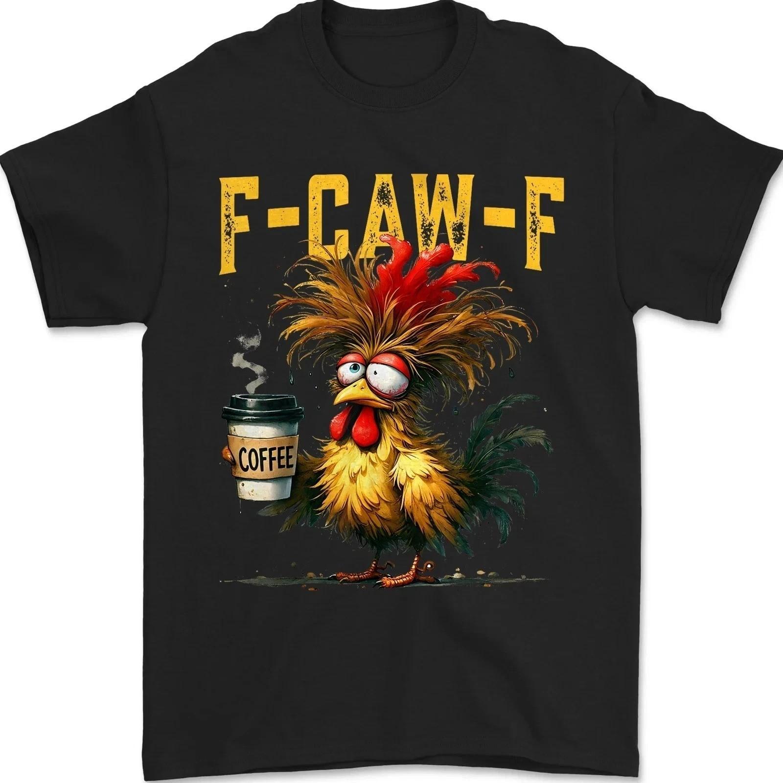 Funny F-Caw-F Chicken T-Shirt, FCAWF Chicken Humor Cotton T-shirt S-5XL Q1412 S