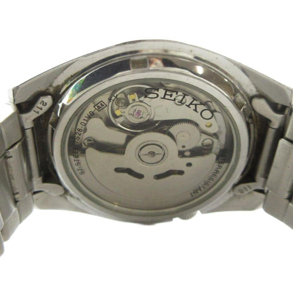 SEIKO 5 AUTOMATIC Automatic White Silver Color 7S26-01V0 Watch, Dial, Day/ Date Display