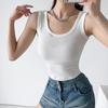Canottiere Estive da Donna Bianche Slim Corte Senza Maniche Canottiere Abbigliamento Sportivo da Donna