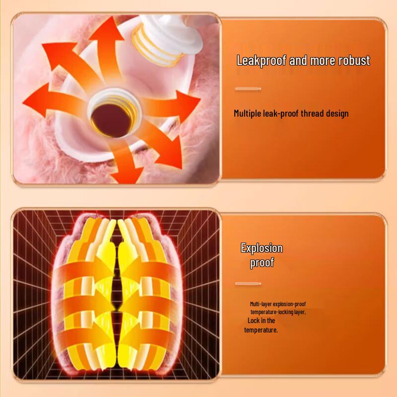 2000ml Water-Filled Hot Water Bottle with Cozy Cover