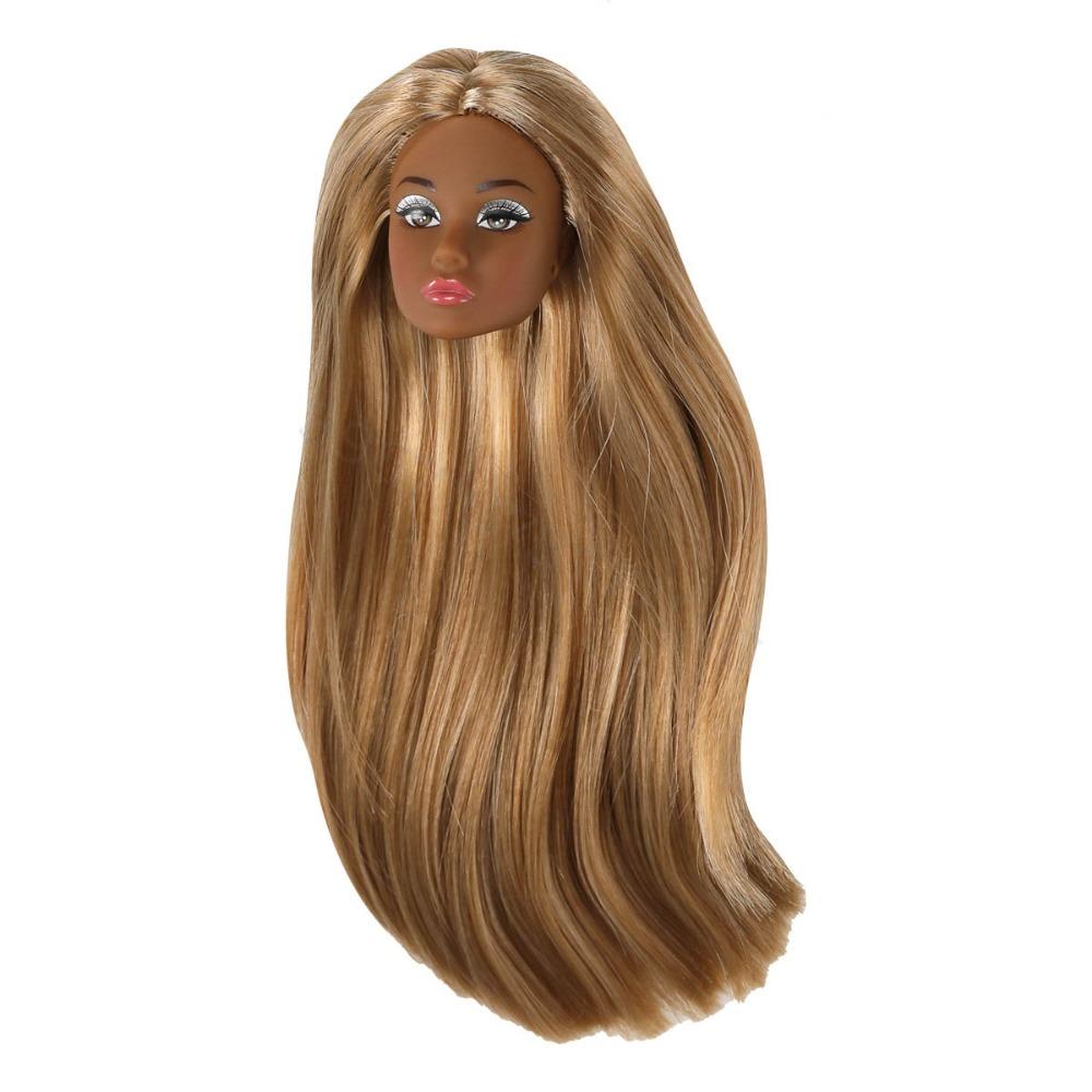 Curly Hair Supermodel Doll Head With Make-up 30cm Dolls Head 1/6 Doll Head  Dolls Accessories