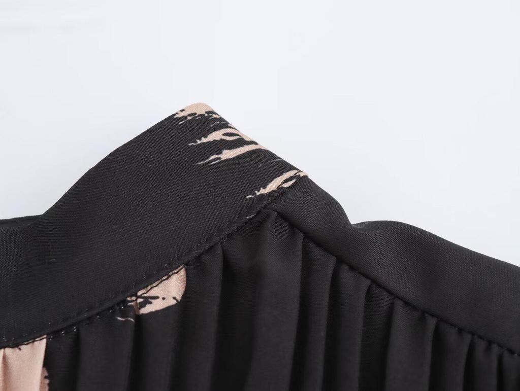 2025 Spring Women's European & American Style Print Waist Dress