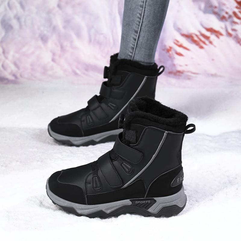 Plüsch Damen High-Top Stiefel Winter Schneestiefel Warme Baumwollschuhe Rutschfeste Outdoor Sneaker zum Gehen Wandern