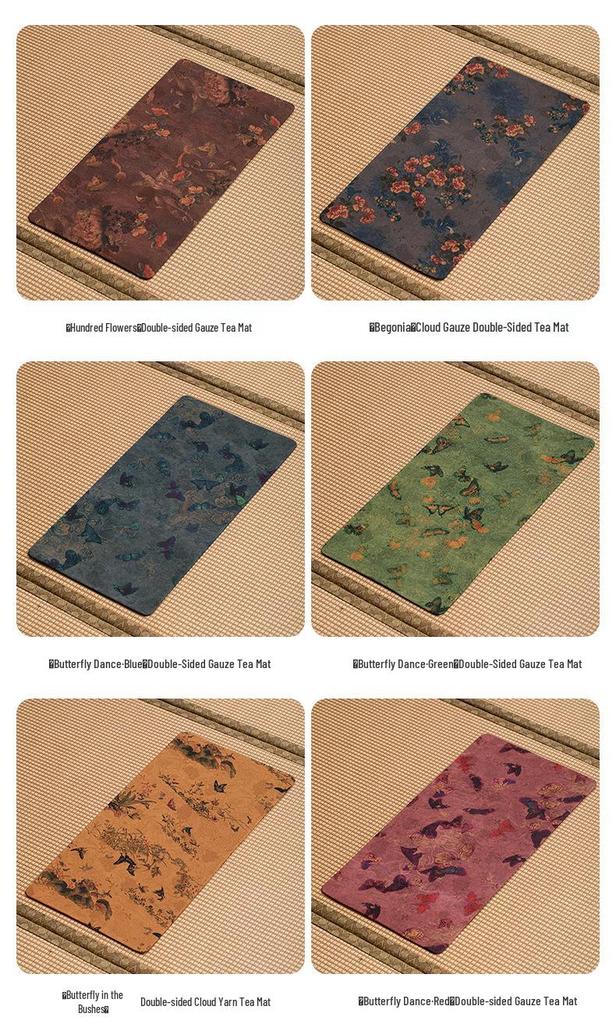 High-End Xiangyun Silk Zen Tea Mat: Waterproof Jacquard Tablecloth & Retro Runner