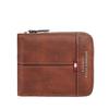 Zipper Men Short Wallet PU Leather ID Card Holder Fashion Business Clutch Bag  Gift