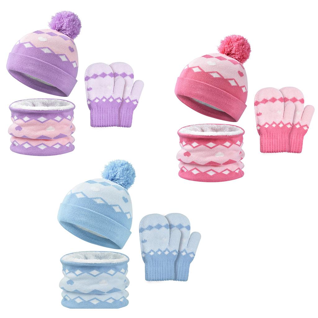 💰Kaufe Three-piece Thermal Inner Velvet Children's Hats+ Scarf+ Gloves ...