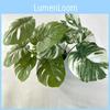Artificial Monstera Leaf 7 Heads Green Faux Plant For Table Decor Home Office