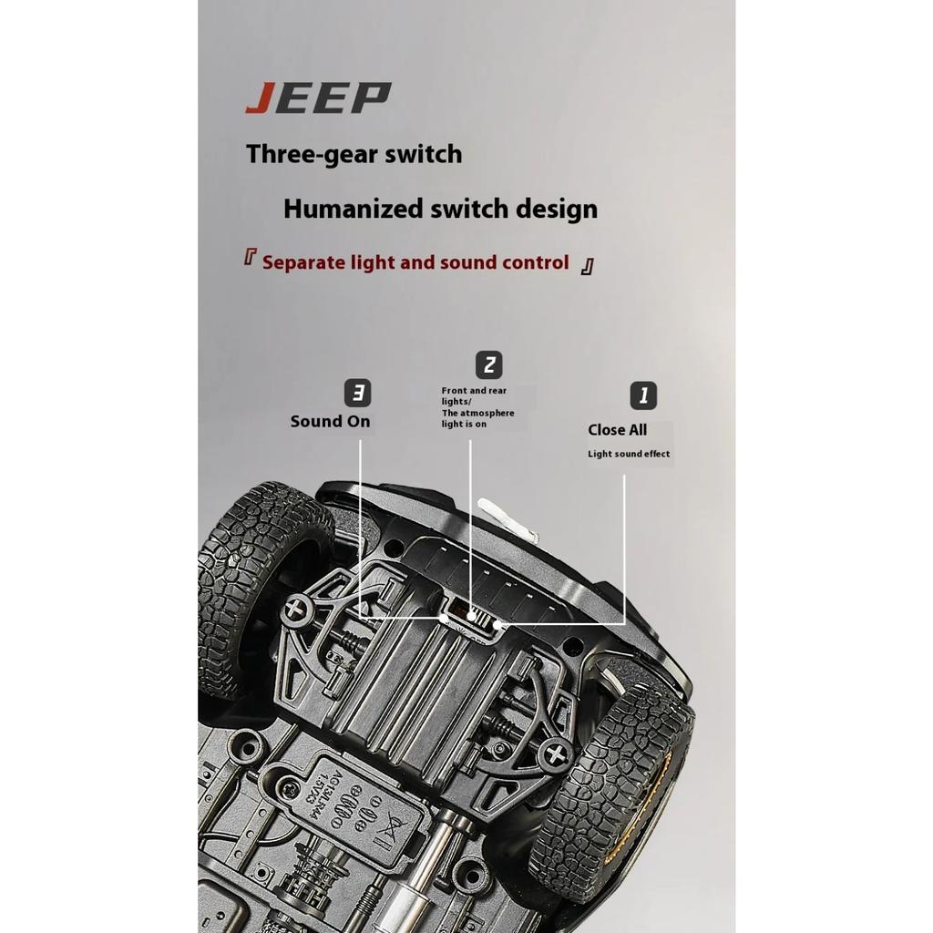1/18 Scale Jeep Wrangler Alloy Model Car Toy with Sound and Light Effects - Perfect Gift for Kids and Collectors