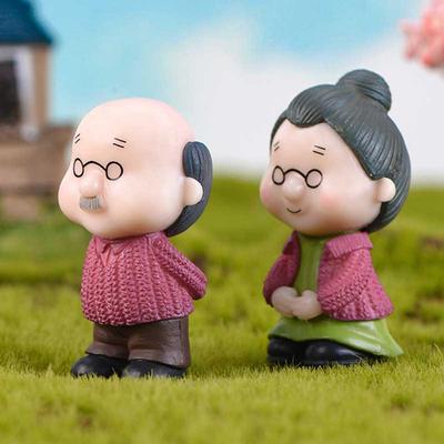2/3ks Figurky Židle Babička Dědeček Sladký Pár Milenci Ozdoba Pro Vílí Zahrádku Figurky Miniaturní Vánoční Domácí Dekorace