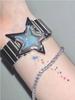 Fashion Punk Red Love Laser Stars Metal Strap Unisex Bracelet Simple Personality  Jewelry for Women Men Birthday Gift Bracelet