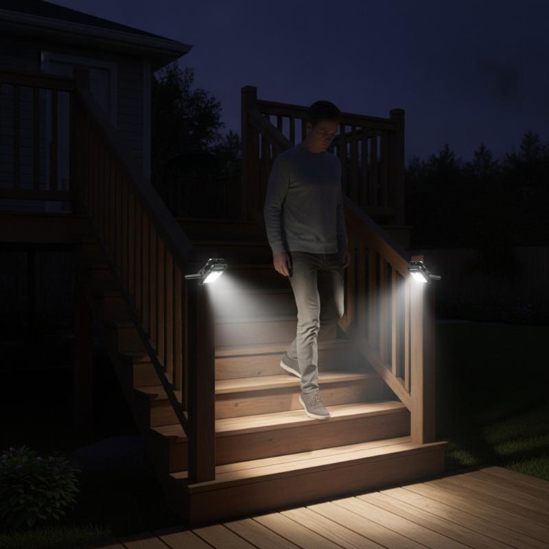 Solar Motion Sensor Clip On Outdoor Waterproof Bright Solar Security Lamp For Fence Garden Yard Patio
