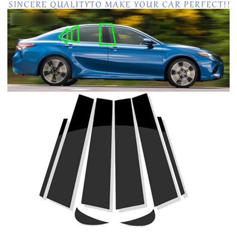 For Toyota Camry 2018-2024 Glossy Black Window Center BC Pillar Cover Trim PC 8X
